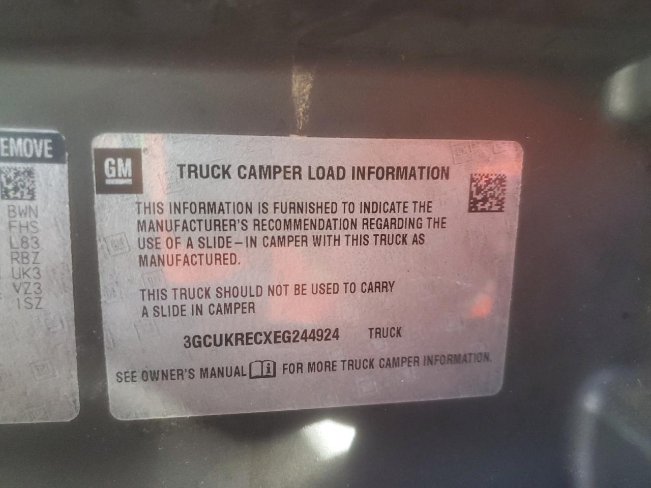 2014 Chevrolet Silverado VIN 3GCUKRECXEG244924 Copart auction photo, all over damage thumbnail 14