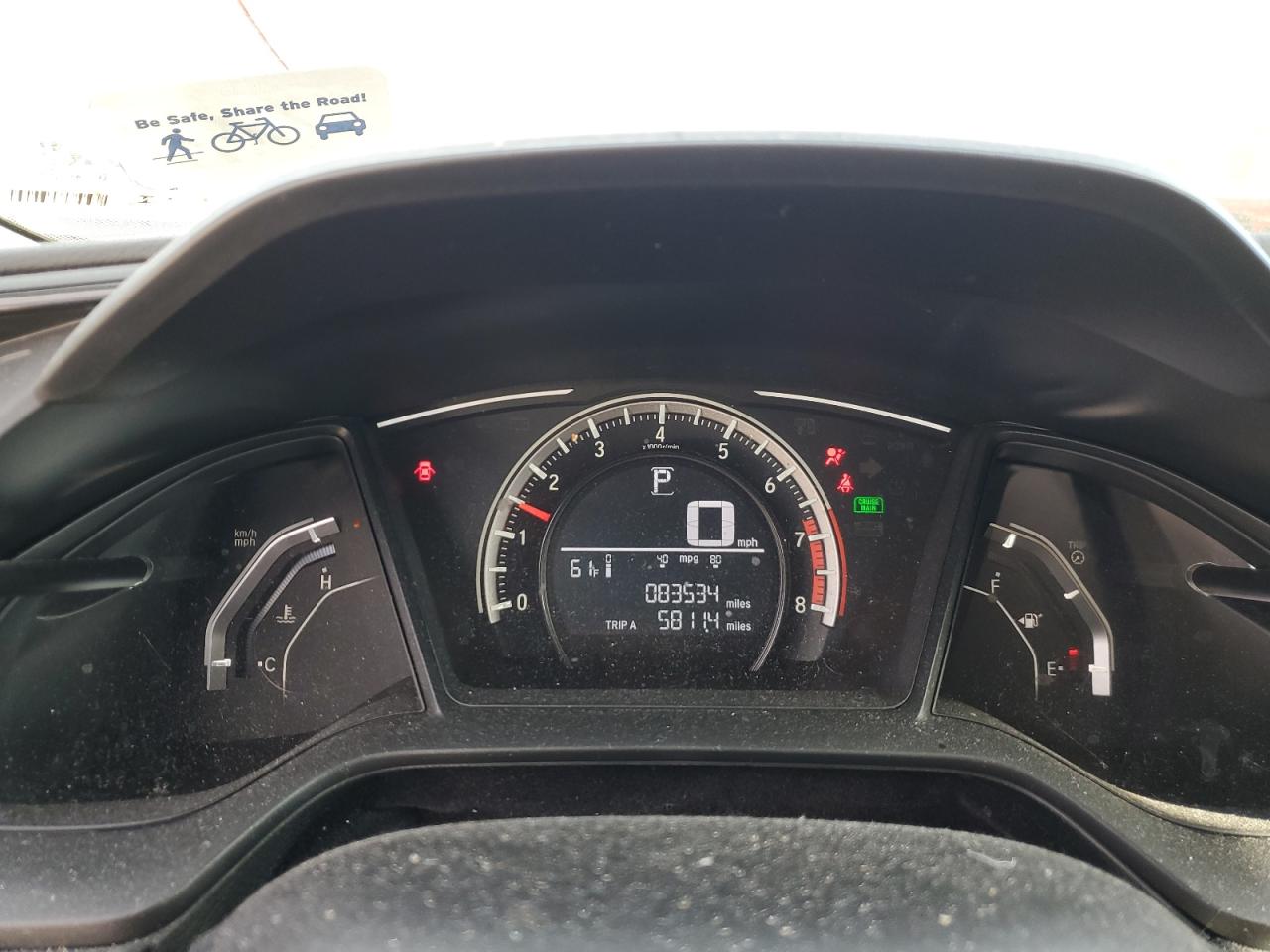 2017 Honda Civic VIN 19XFC2F51HE226051 Copart auction photo, all over damage thumbnail 9