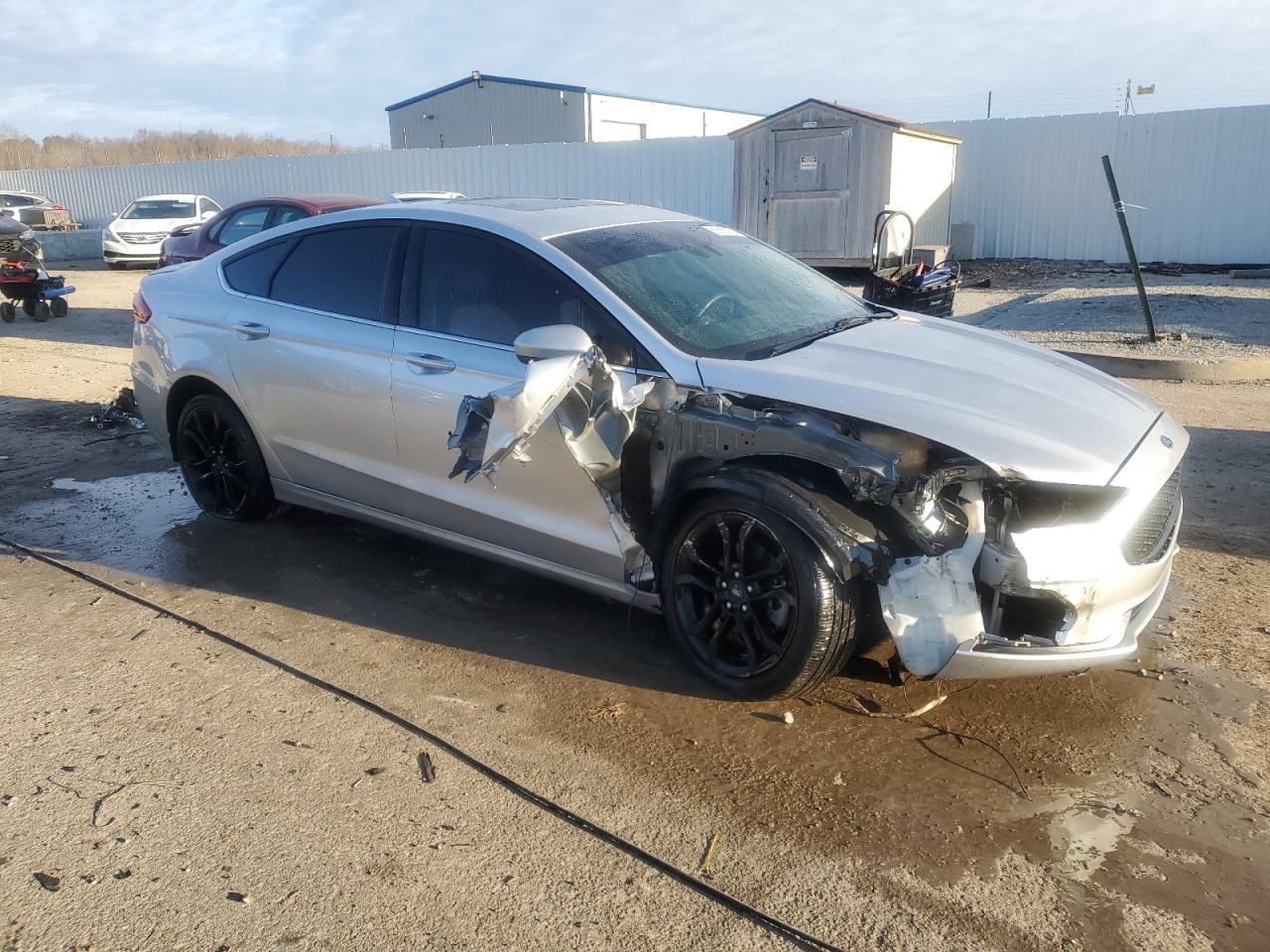2019 Ford Fusion VIN 3FA6P0HD8KR127388 Copart auction photo, side damage thumbnail 4