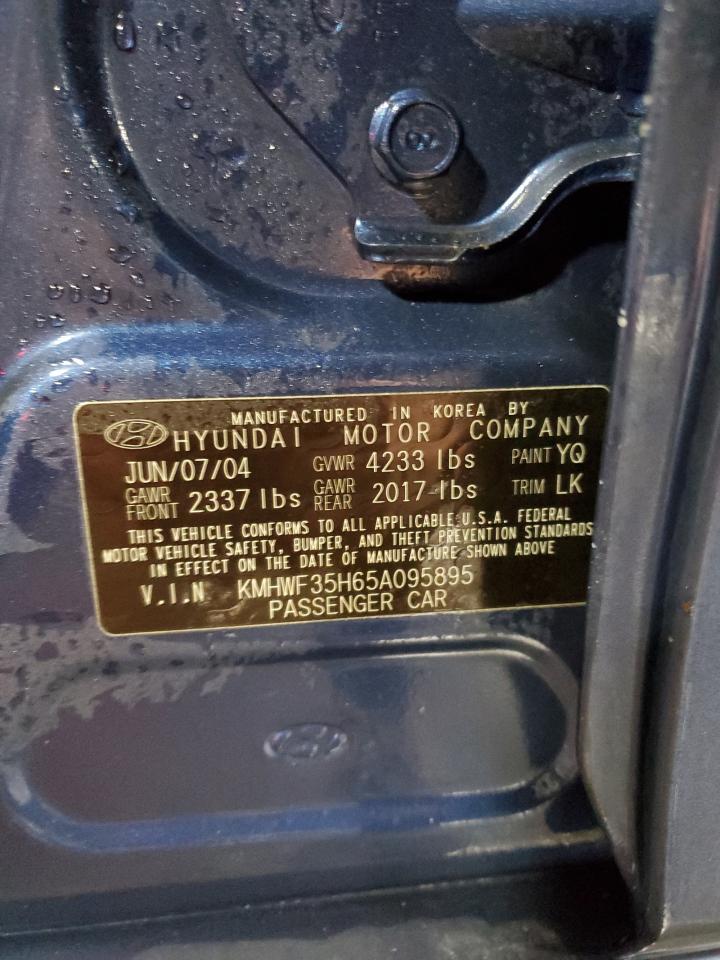 2005 Hyundai Sonata VIN KMHWF35H65A095895 Copart auction photo, front end damage thumbnail 12