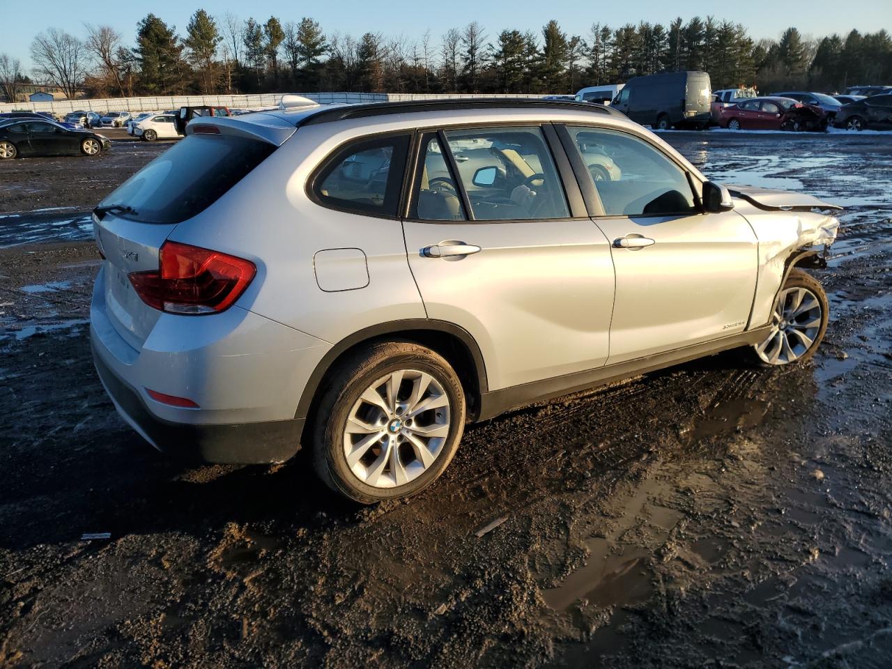 2014 BMW X1 VIN WBAVL1C54EVY15237 Copart auction photo, front end / undercarriage damage thumbnail 3