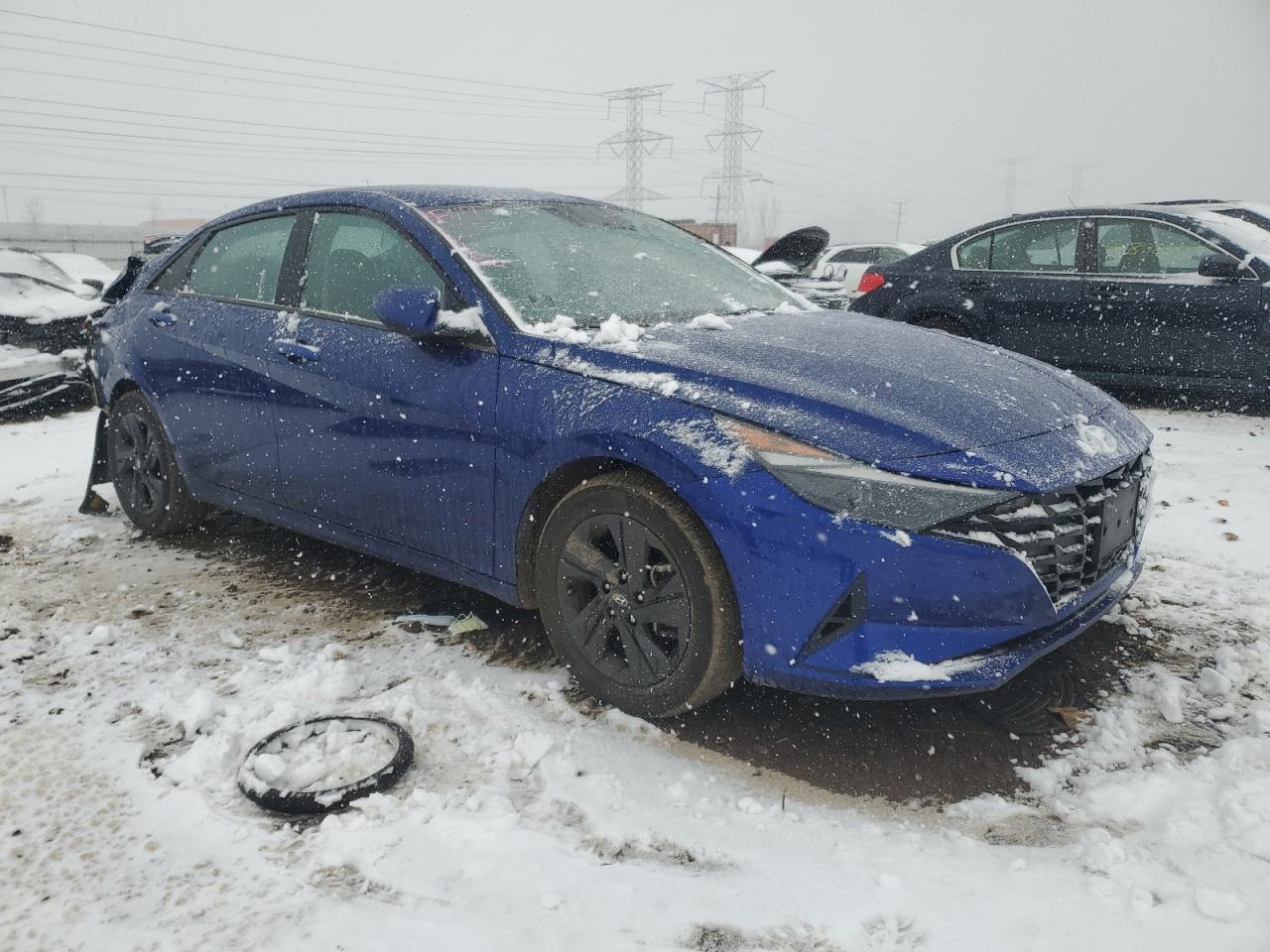 2022 Hyundai Elantra VIN 5NPLM4AG6NH069760 Copart auction photo, rear end / side damage thumbnail 4