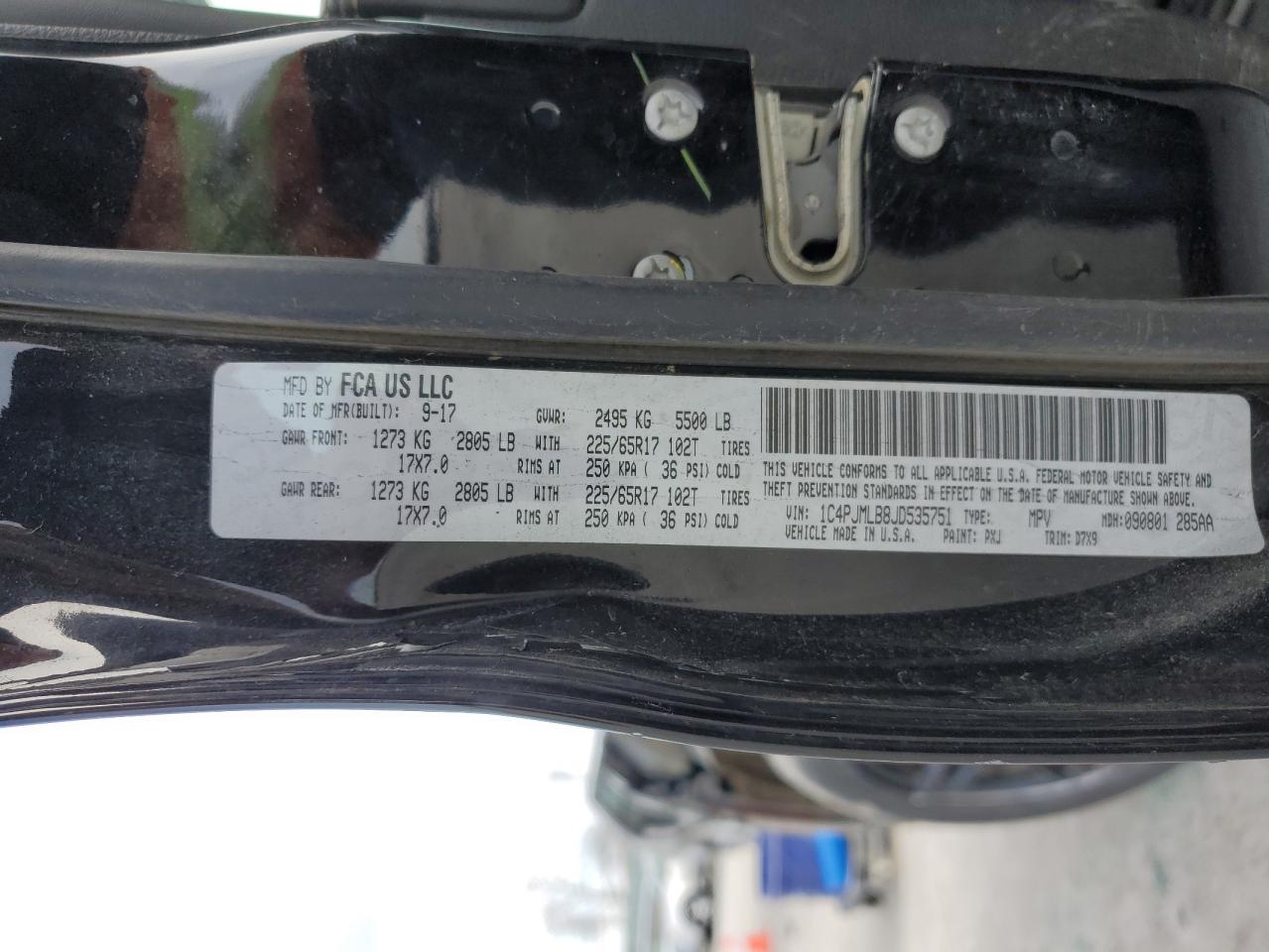 2018 Jeep Grand Cherokee VIN 1C4PJMLB8JD535751 Copart auction photo, side / front end damage thumbnail 14