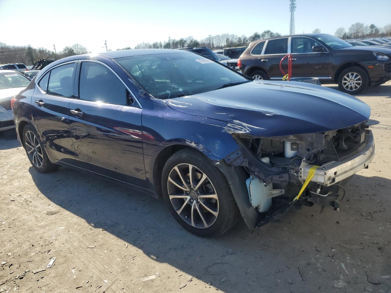 2018 Acura TLX VIN 19UUB2F34JA002159 Copart auction photo, front end / side damage thumbnail 4