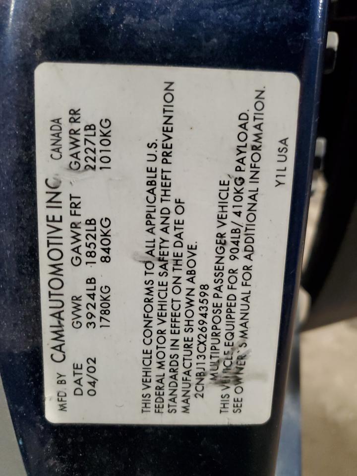 2002 Chevrolet Tracker VIN 2CNBJ13CX26943598 Copart auction photo, side / undercarriage damage thumbnail 13