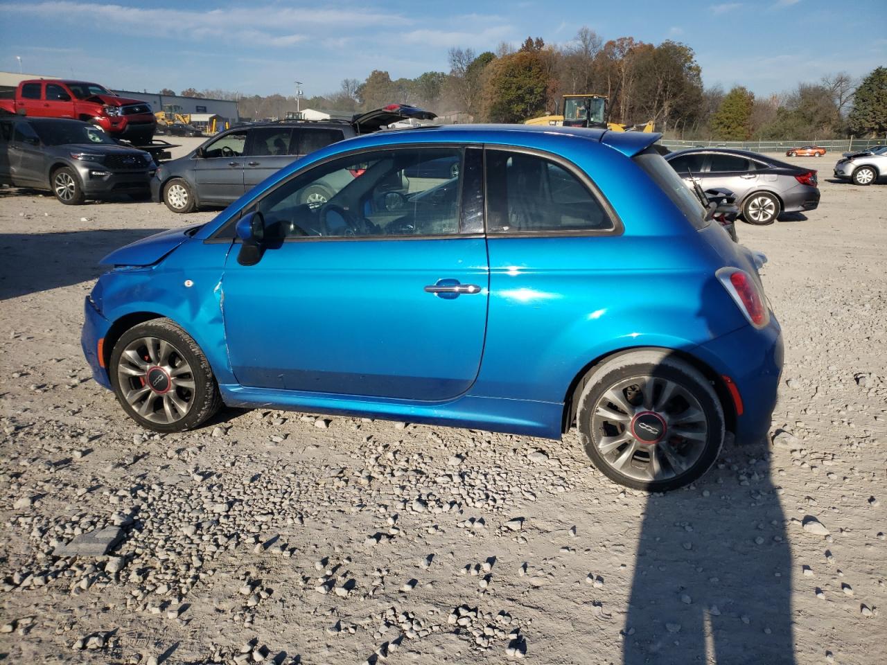 2015 Fiat 500 VIN 3C3CFFBR0FT615822 Copart auction photo, front end / side damage thumbnail 2