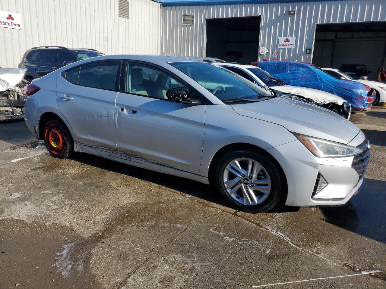2019 Hyundai Elantra VIN KMHD84LF6KU816607 Copart auction photo, side damage thumbnail 4