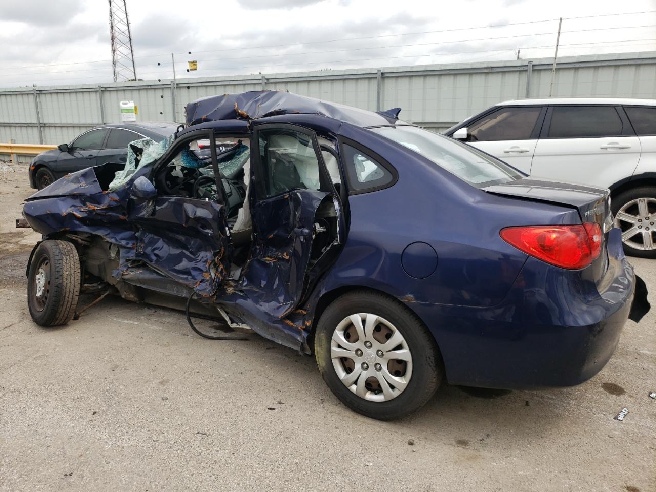 2010 Hyundai Elantra VIN KMHDU4AD6AU178922 Copart auction photo, rollover damage thumbnail 2