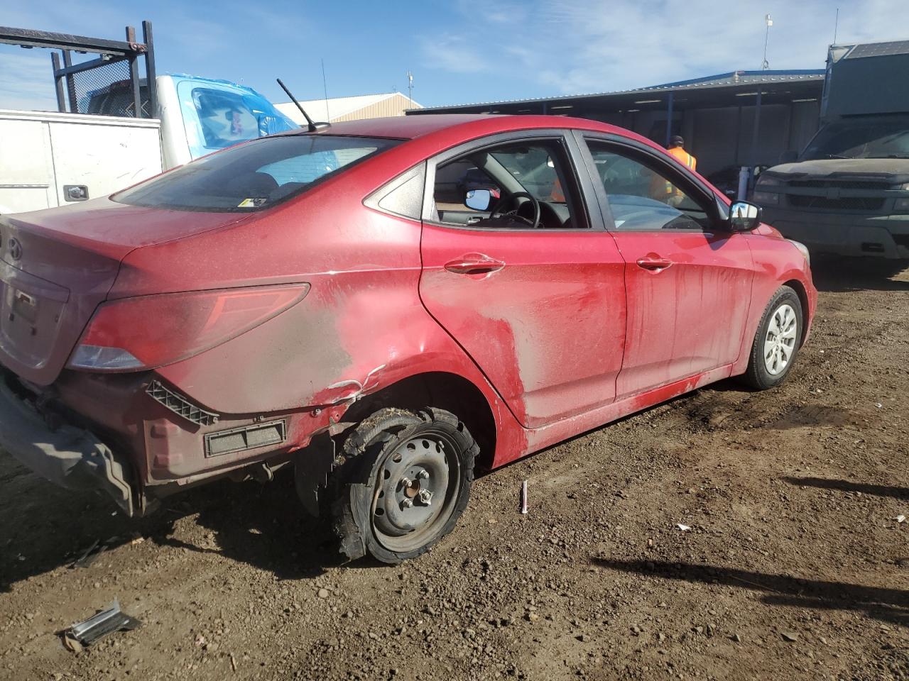 2015 Hyundai Accent VIN KMHCT4AE9FU909552 Copart auction photo, rear end / front end damage thumbnail 3