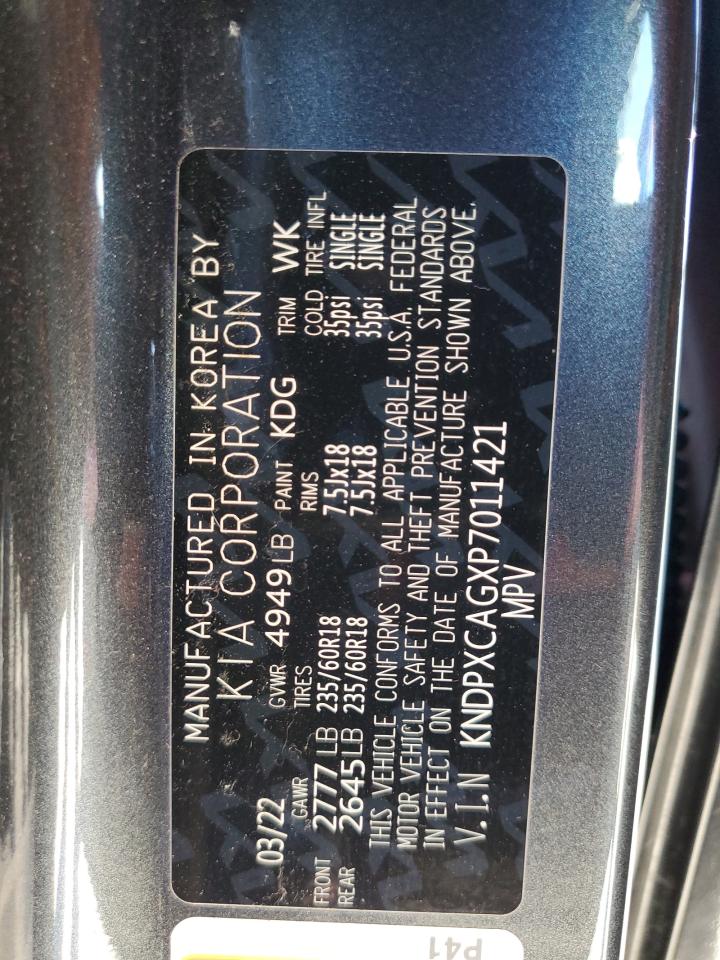 2023 KIA Sportage VIN KNDPXCAGXP7011421 Copart auction photo, side / front end damage thumbnail 13