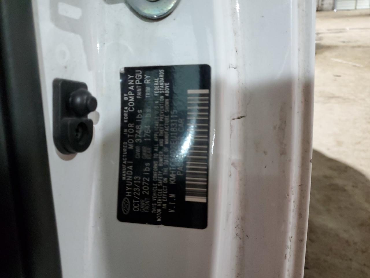 2014 Hyundai Veloster VIN KMHTC6AD2EU183115 Copart auction photo, front end damage thumbnail 15