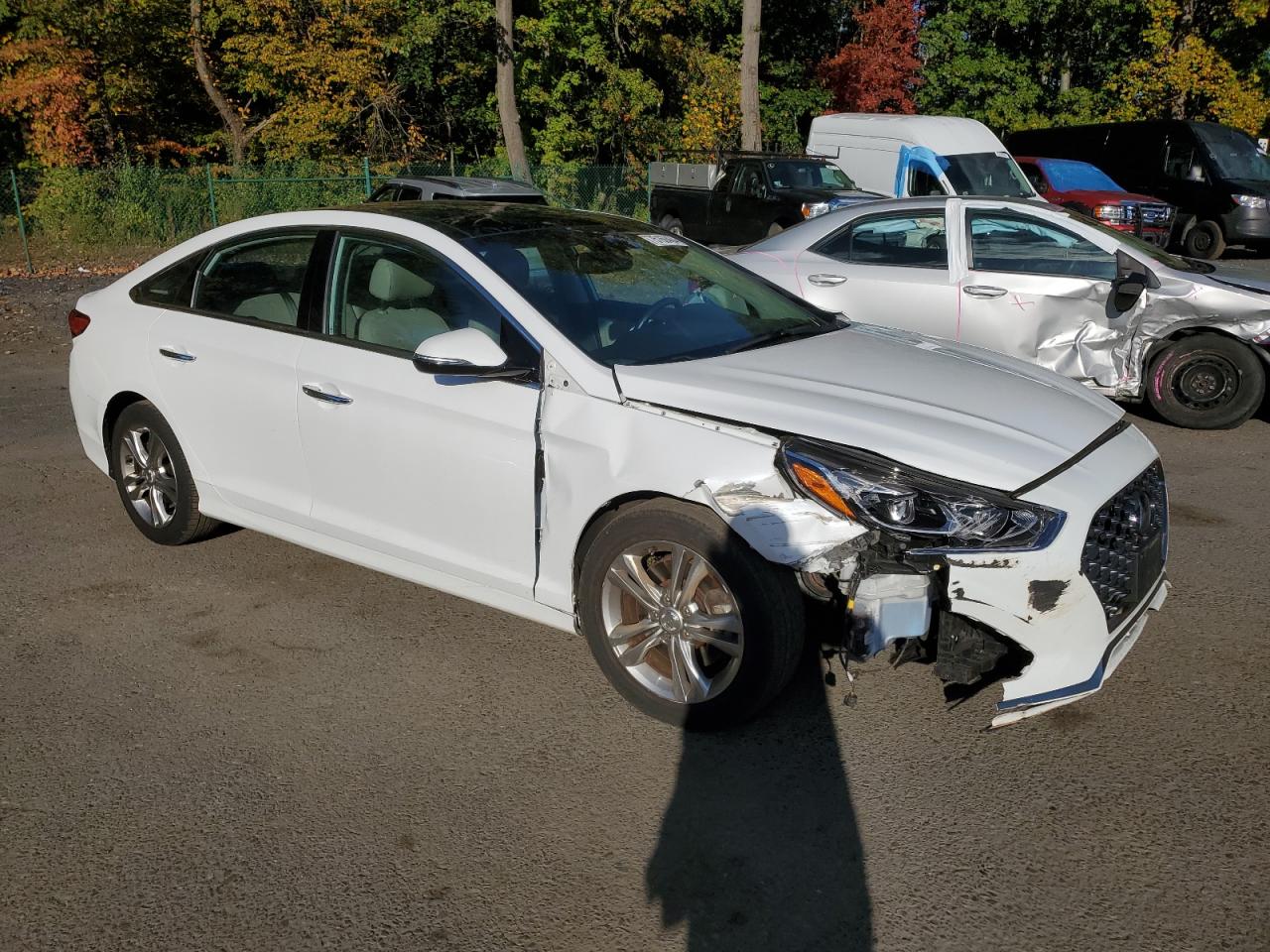 2019 Hyundai Sonata VIN 5NPE34AF9KH732768 Copart auction photo, front end / side damage thumbnail 4