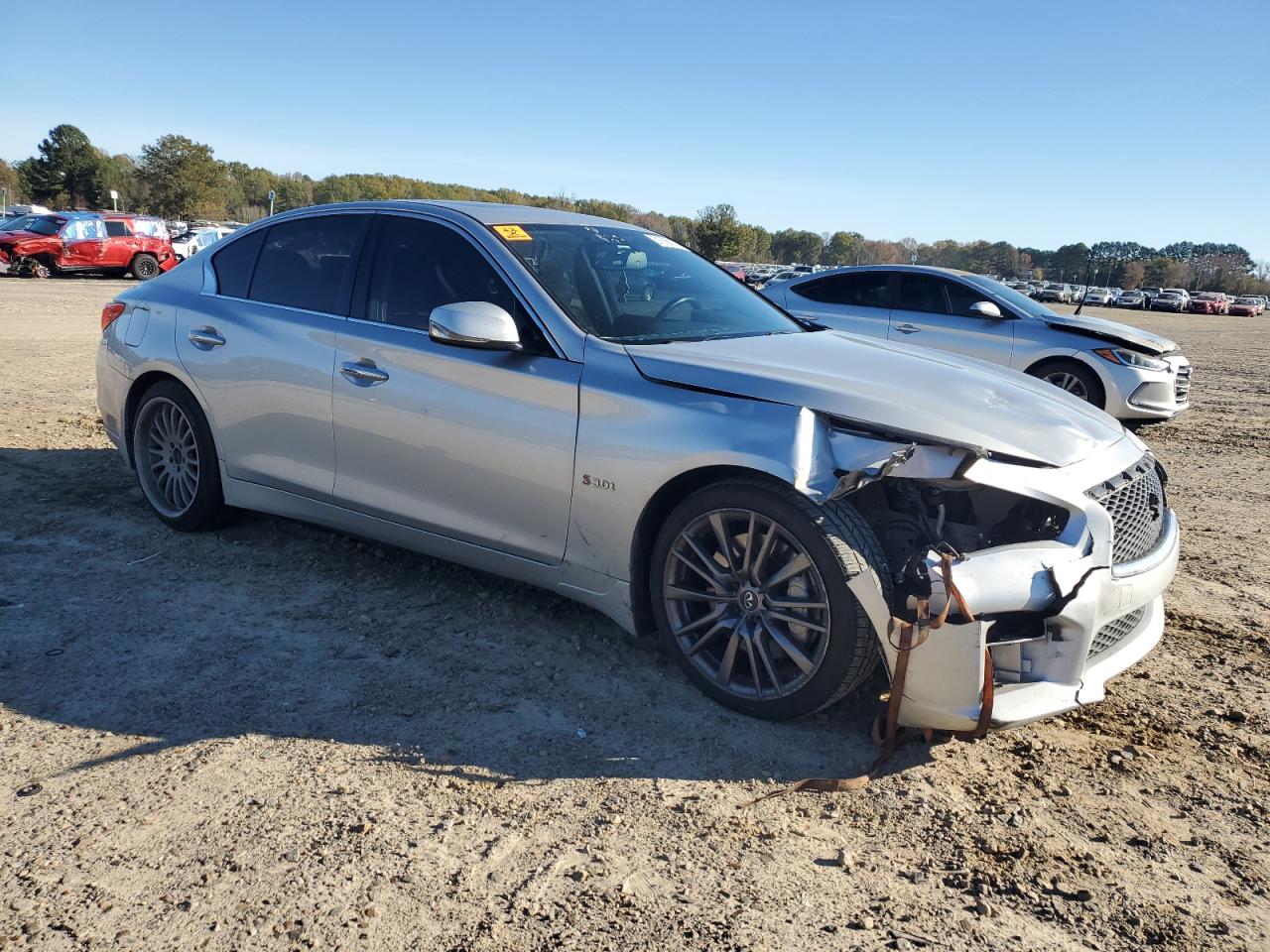 2016 Infiniti Q50 VIN JN1FV7AP8GM421230 Copart auction photo, front end / mechanical damage thumbnail 4