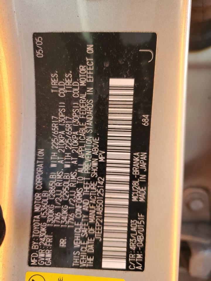 2005 Toyota Highlander VIN JTEEP21A850125142 Copart auction photo, rear end damage thumbnail 13