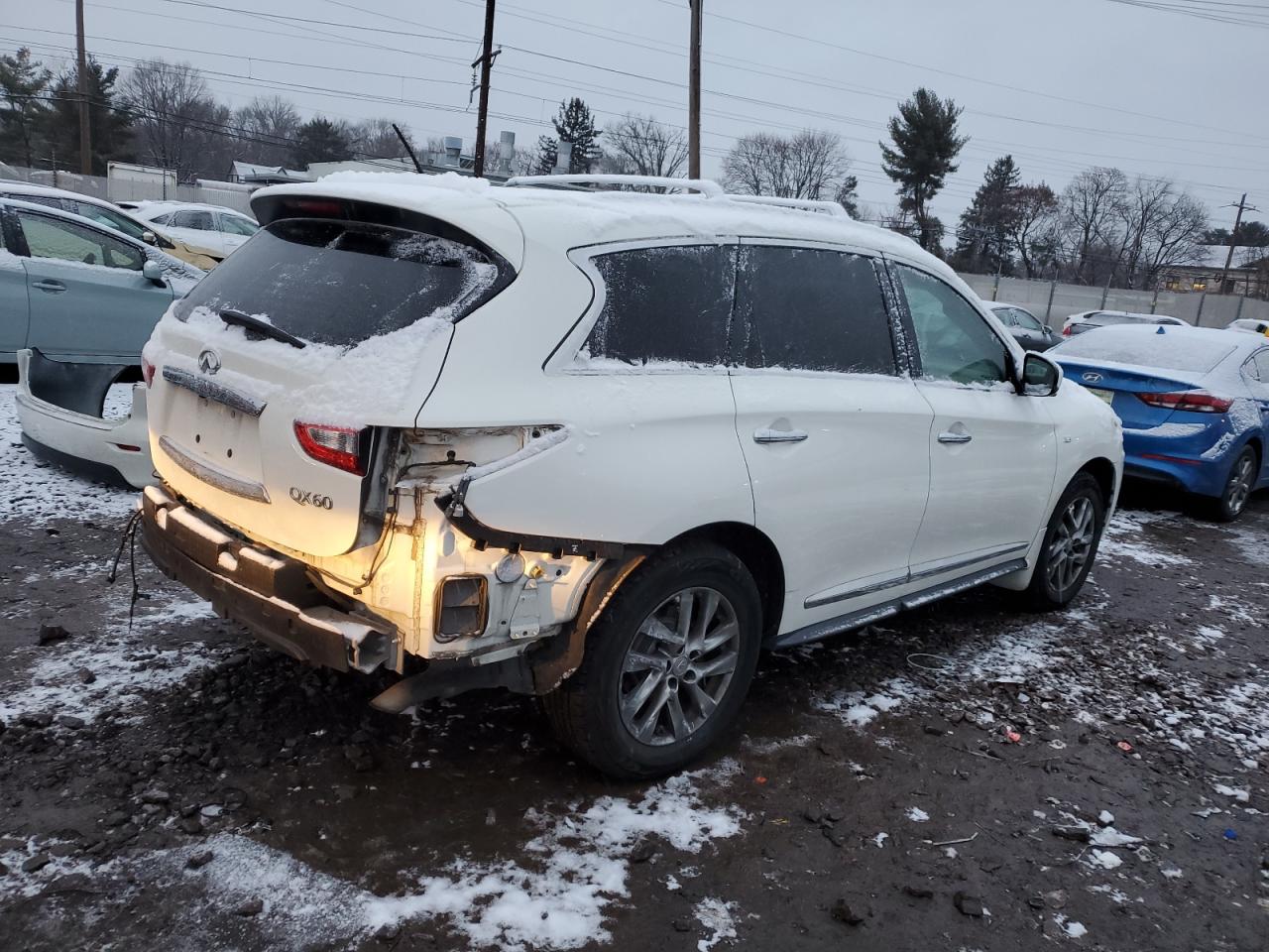 2014 Infiniti QX60 VIN 5N1AL0MM9EC546855 Copart auction photo, front end / rear end damage thumbnail 3
