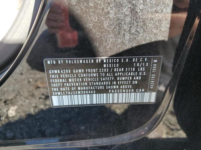 2014 Volkswagen Jetta VIN 3VWLL7AJ2EM386443 Copart auction photo, front end damage thumbnail 12