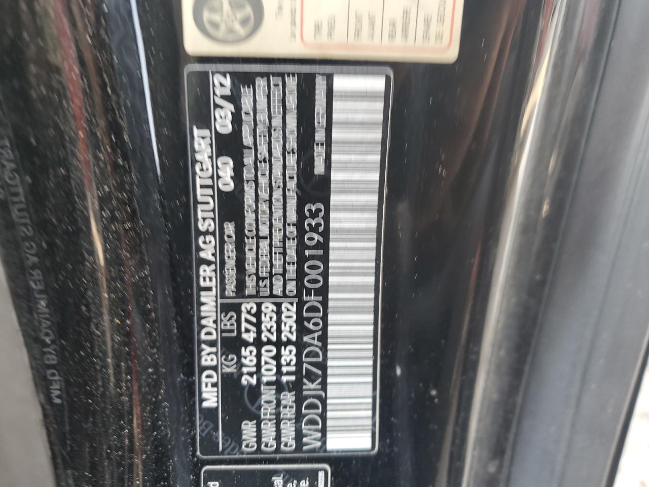 2013 Mercedes-Benz SL-klasse VIN WDDJK7DA6DF001933 Copart auction photo, minor dent/scratches damage thumbnail 12