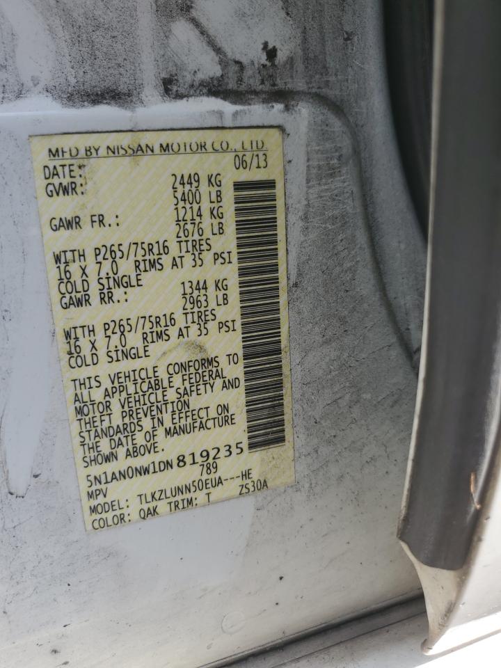 2013 Nissan XTerra VIN 5N1AN0NW1DN819235 Copart auction photo, front end damage thumbnail 13