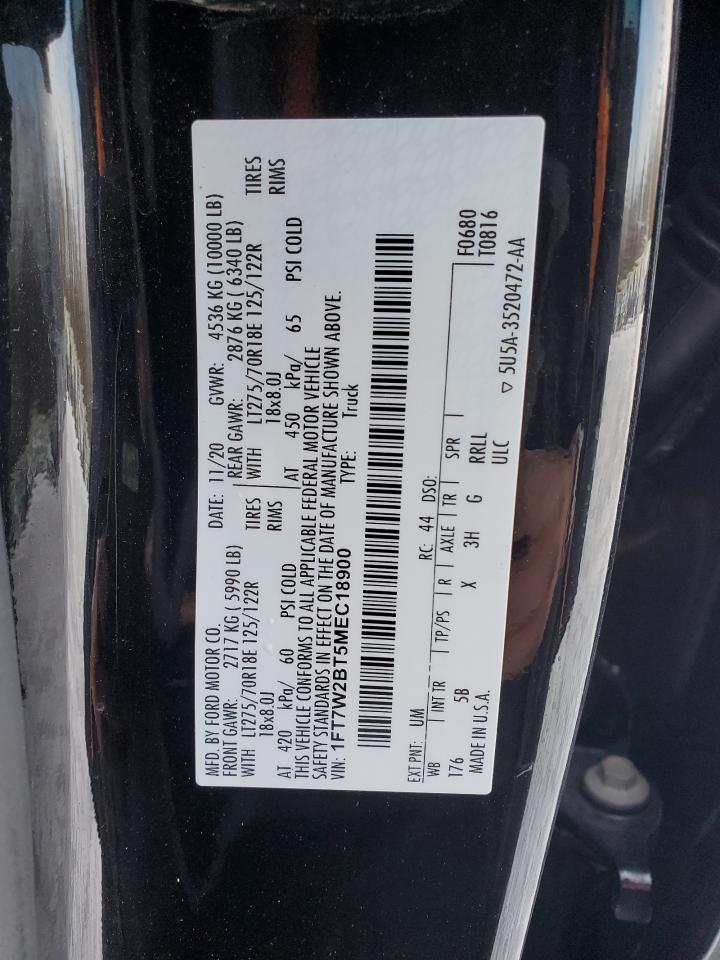 2021 Ford F250 VIN 1FT7W2BT5MEC18900 Copart auction photo, front end damage thumbnail 13