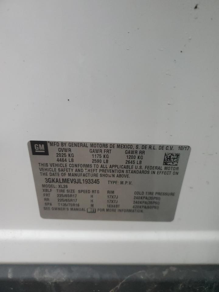 2018 GMC Terrain VIN 3GKALMEV9JL193345 Copart auction photo, rear end / minor dent/scratches damage thumbnail 13