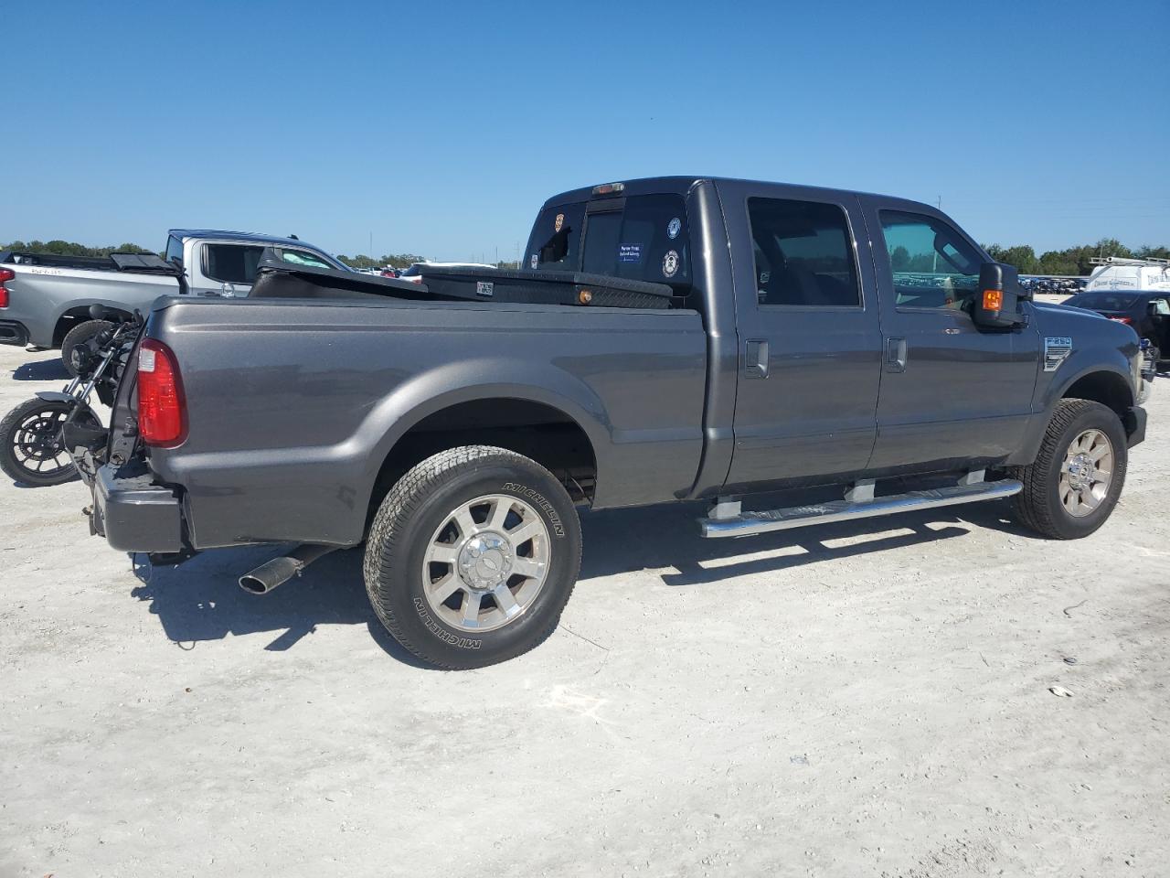 2008 Ford F250 VIN 1FTSW21538EC91573 Copart auction photo, rear end damage thumbnail 3