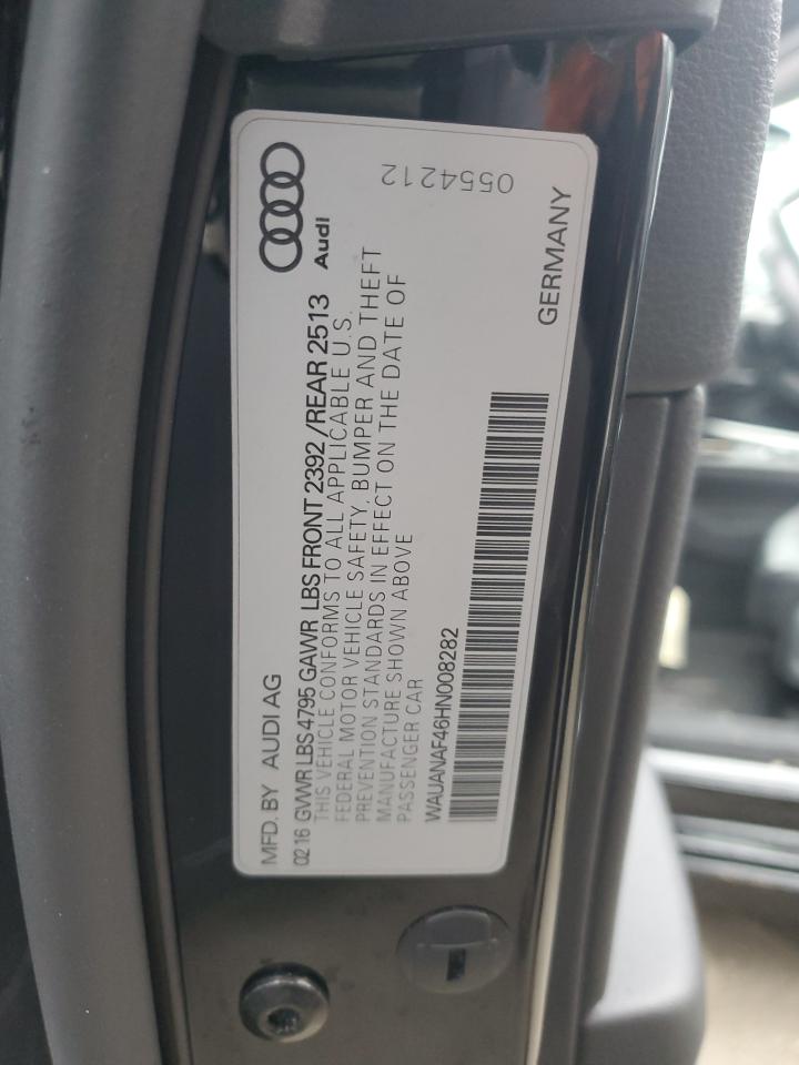 2017 Audi A4 VIN WAUANAF46HN008282 Copart auction photo, front end damage thumbnail 12