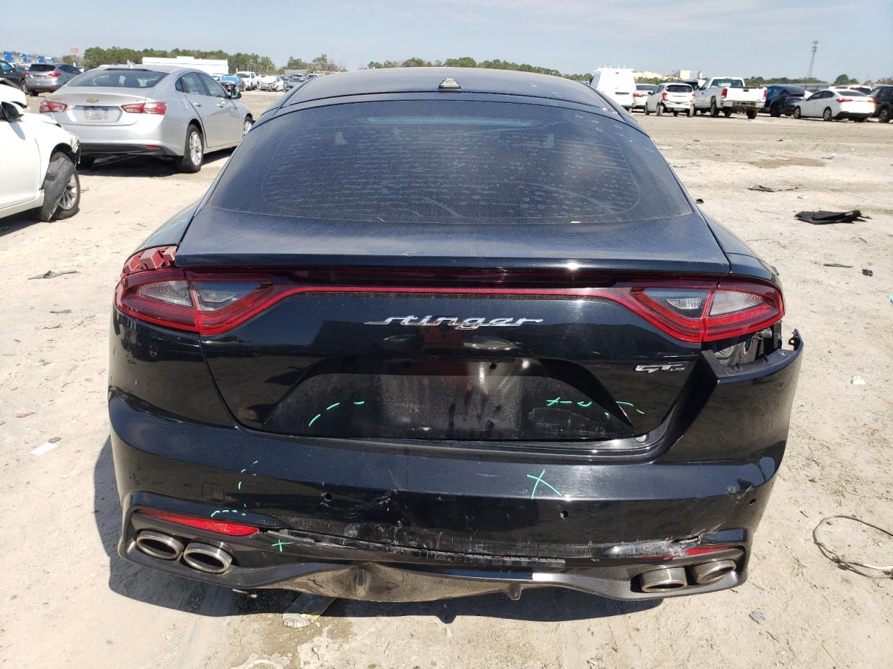 2018 KIA Stinger VIN KNAE15LAXJ6039369 Copart auction photo, rear end damage thumbnail 6