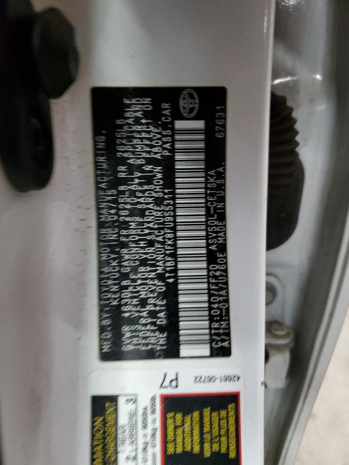 2015 Toyota Camry VIN 4T1BF1FK8FU955311 Copart auction photo, side / hail damage thumbnail 14