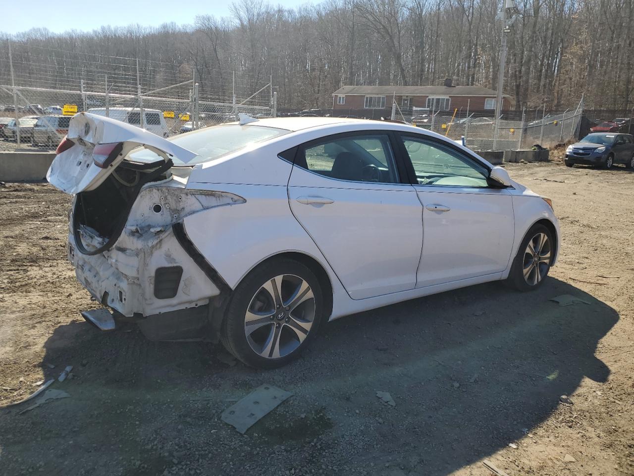 2015 Hyundai Elantra VIN KMHDH4AH6FU382859 Copart auction photo, rear end damage thumbnail 3