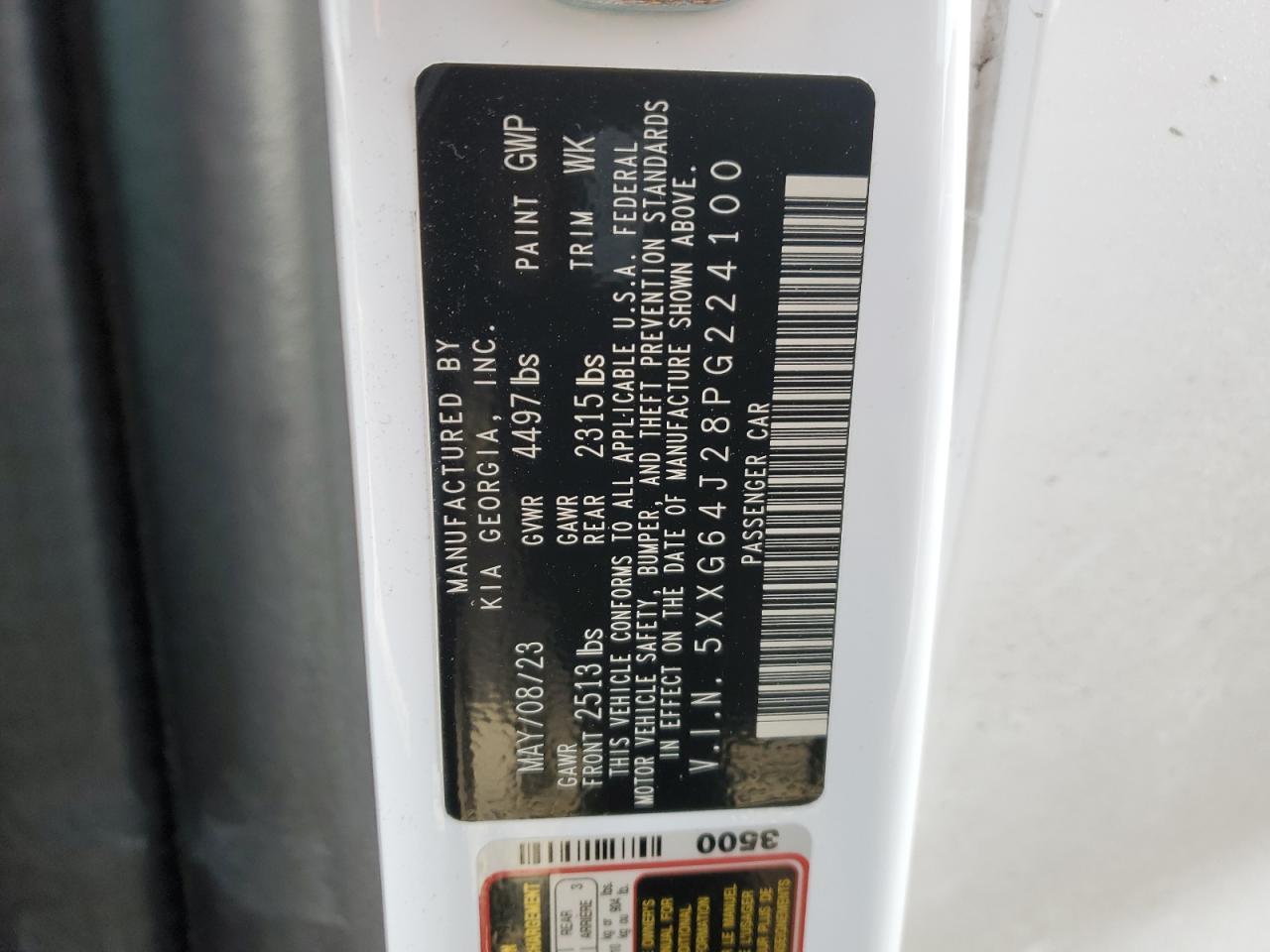 2023 KIA K5 VIN 5XXG64J28PG224100 Copart auction photo, front end damage thumbnail 12