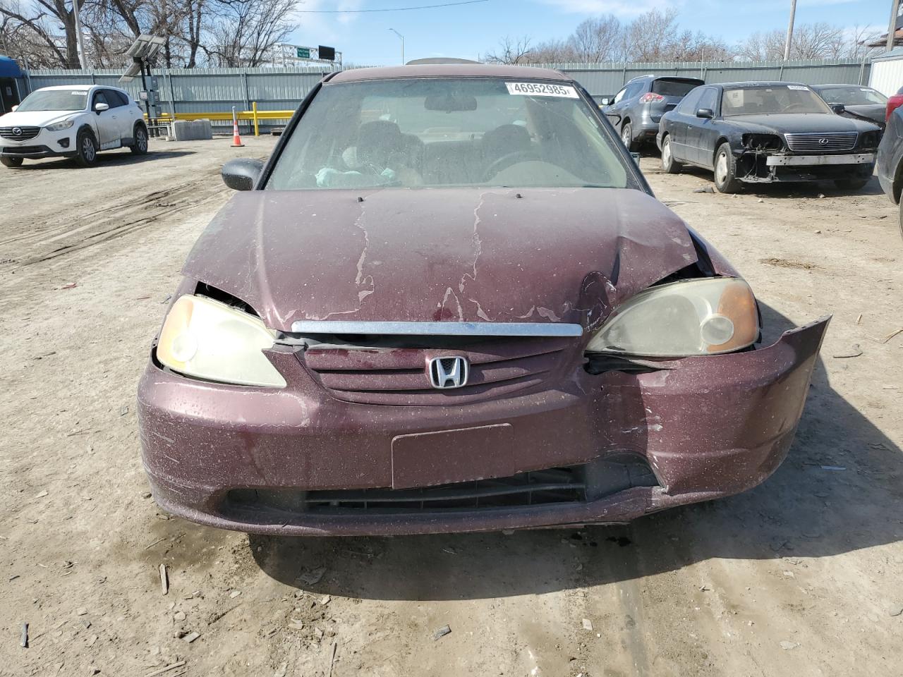2002 Honda Civic VIN 2HGES16522H609695 Copart auction photo, front end damage thumbnail 5