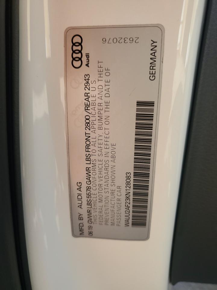 2019 Audi A7 VIN WAUU2AF23KN128083 Copart auction photo, front end damage thumbnail 12