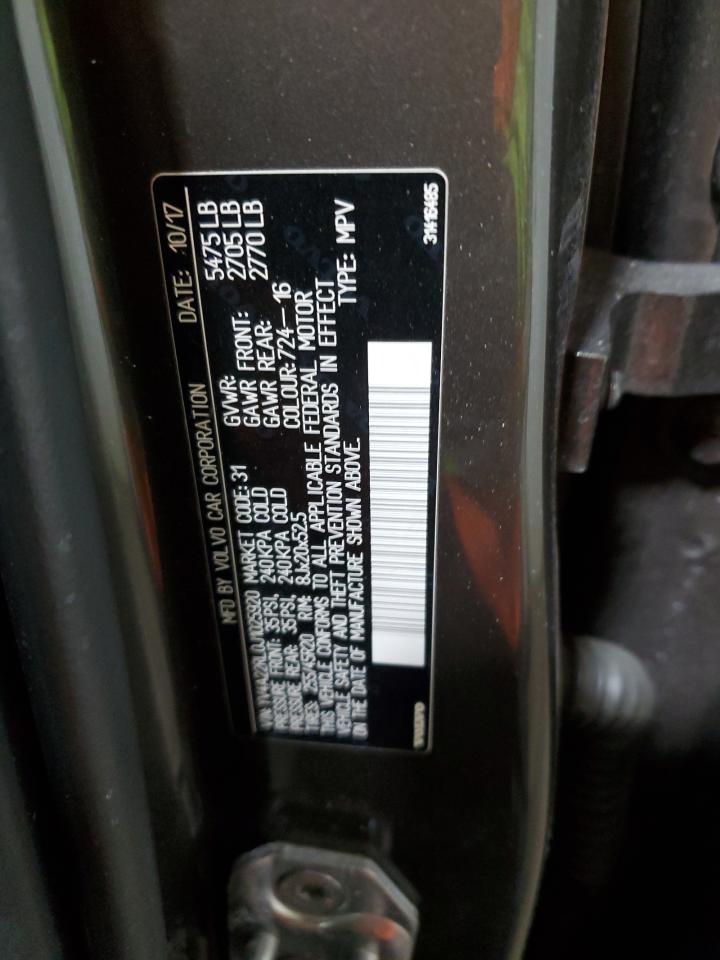 2018 Volvo XC60 VIN YV4A22RL0J1025920 Copart auction photo, front end damage thumbnail 13