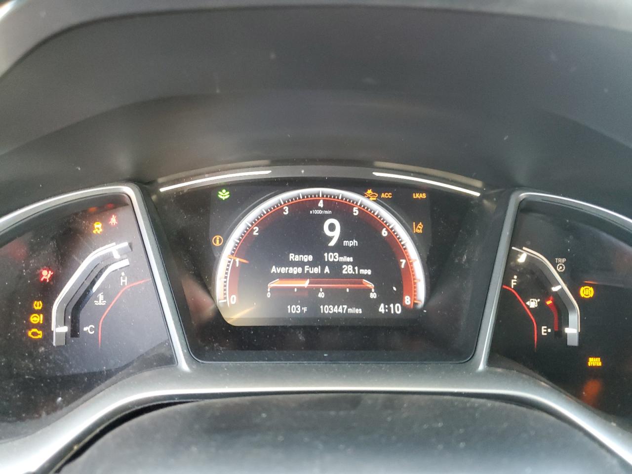 2020 Honda Civic VIN 2HGFC2E86LH537131 Copart auction photo, front end / side damage thumbnail 9