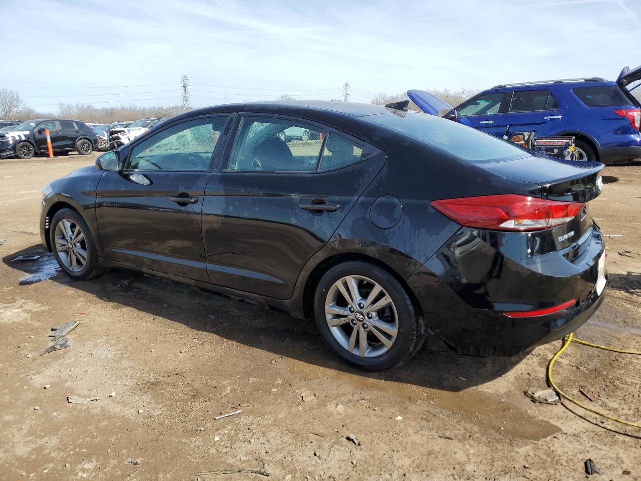 2018 Hyundai Elantra VIN KMHD84LF8JU455489 Copart auction photo, front end / rear end damage thumbnail 2