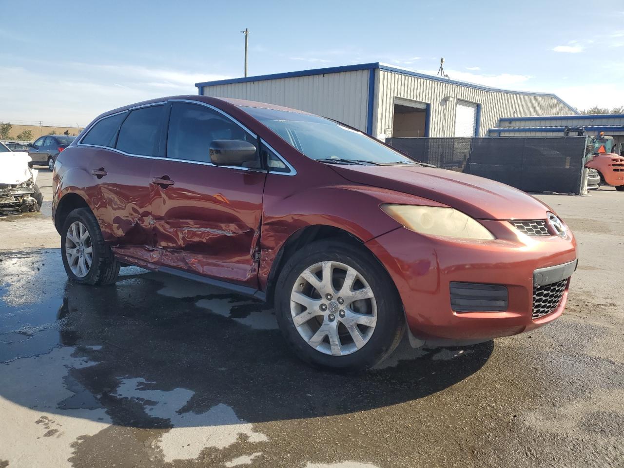 2007 Mazda CX-7 VIN JM3ER293470129431 Copart auction photo, side / front end damage thumbnail 4