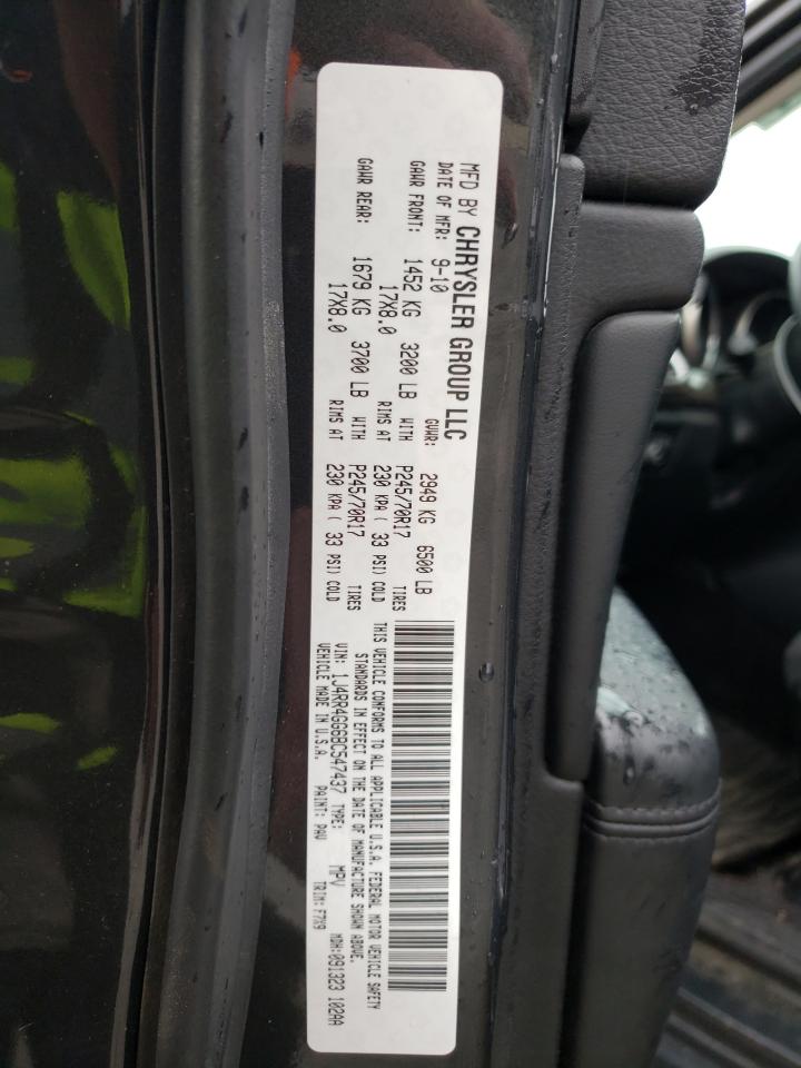 2011 Jeep Grand Cherokee VIN 1J4RR4GG6BC547437 Copart auction photo, front end / rear end damage thumbnail 13