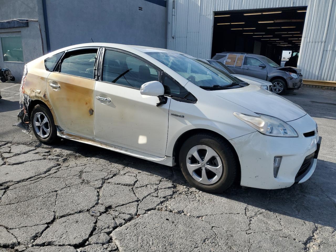 2013 Toyota Prius VIN JTDKN3DU5D5669558 Copart auction photo, burn damage thumbnail 4