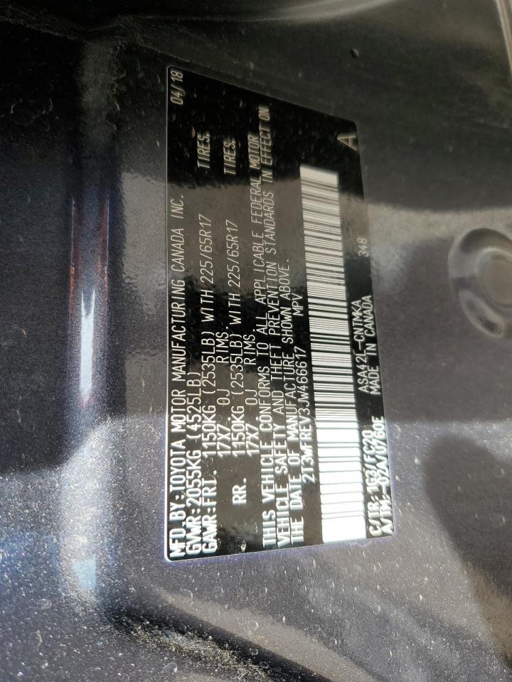 2018 Toyota RAV 4 VIN 2T3WFREV3JW466617 Copart auction photo, front end damage thumbnail 13