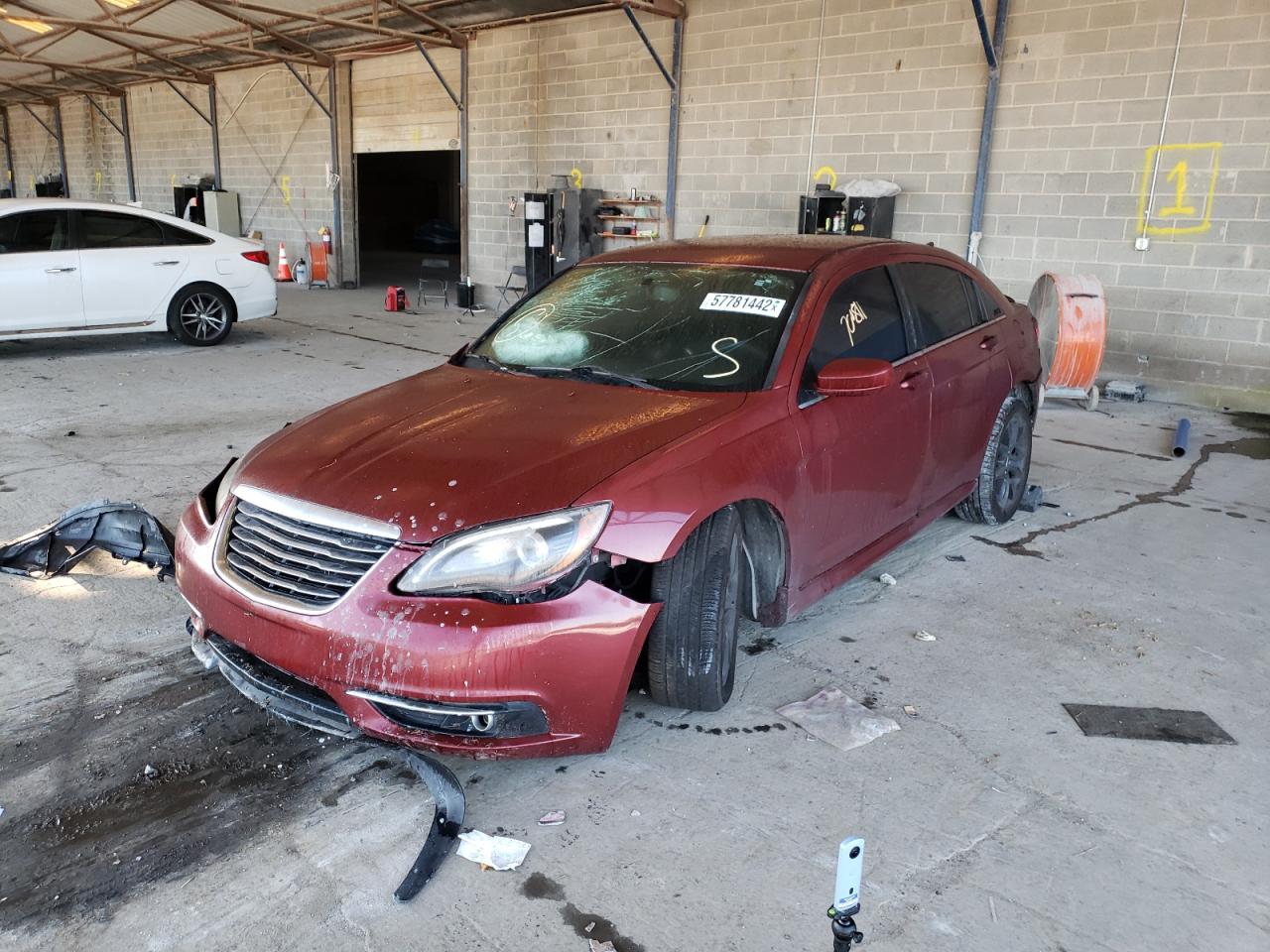 2014 Chrysler 200 VIN 1C3CCBCG6EN187073 Copart auction photo, front end / side damage thumbnail 2
