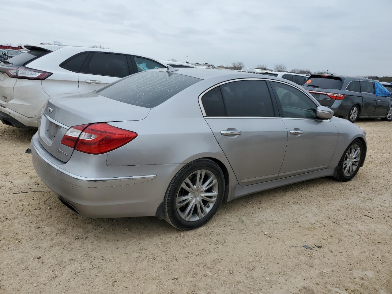 2012 Hyundai Genesis VIN KMHGC4DD7CU200814 Copart auction photo, rear end / mechanical damage thumbnail 3