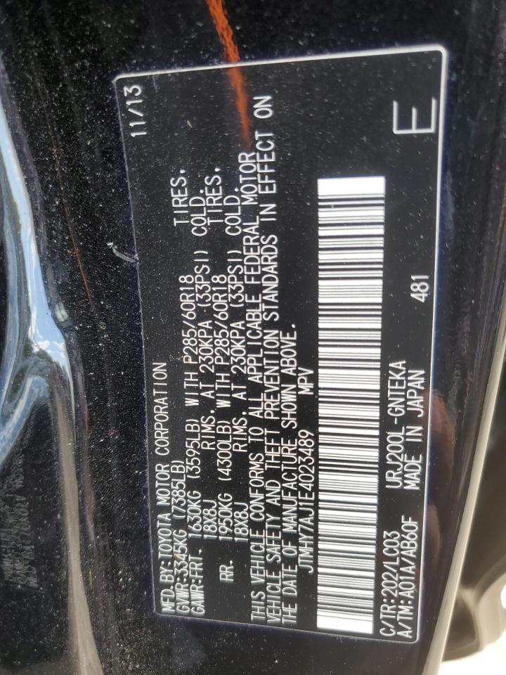 2014 Toyota Land Cruiser VIN JTMHY7AJ1E4023489 Copart auction photo, front end / side damage thumbnail 12