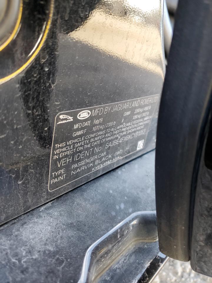 2019 Jaguar XF VIN SAJBE4FX6KCY81053 Copart auction photo, front end damage thumbnail 13