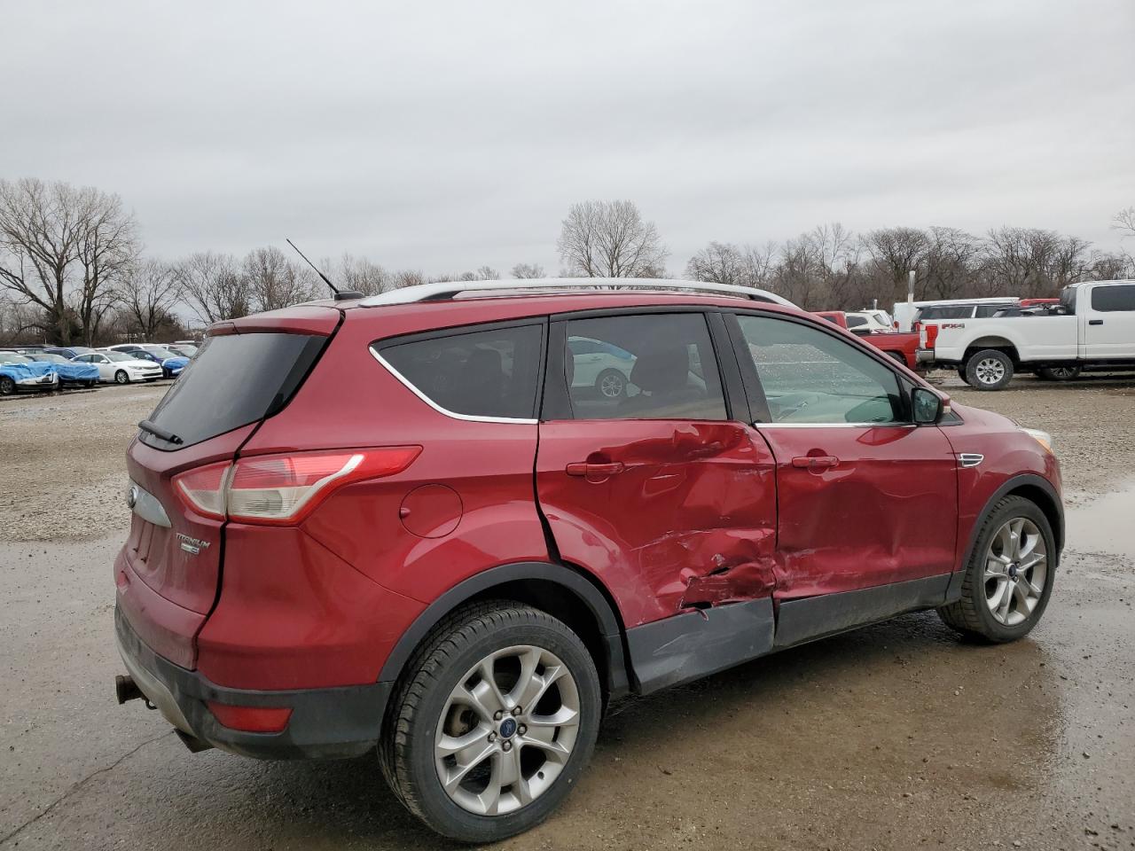 2014 Ford Escape VIN 1FMCU9J92EUE39778 Copart auction photo, side damage thumbnail 3