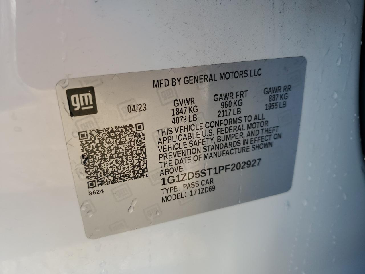 2023 Chevrolet Malibu VIN 1G1ZD5ST1PF202927 Copart auction photo, front end damage thumbnail 12
