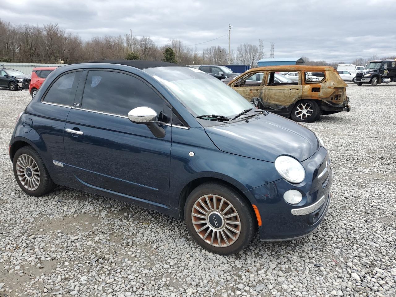 2014 Fiat 500 VIN 3C3CFFER8ET238313 Copart auction photo, vandalism damage thumbnail 4