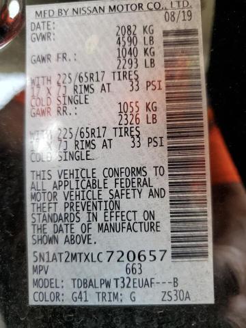 2020 Nissan Rogue VIN 5N1AT2MTXLC720657 Copart auction photo, front end / minor dent/scratches damage thumbnail 13