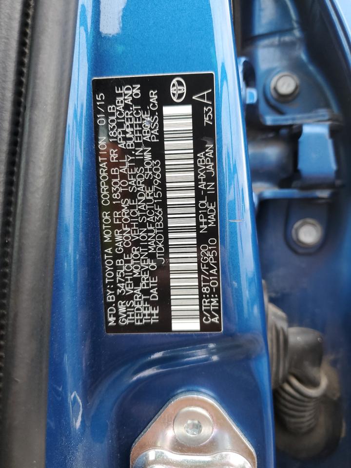 2015 Toyota Prius VIN JTDKDTB36F1579603 Copart auction photo, all over damage thumbnail 13
