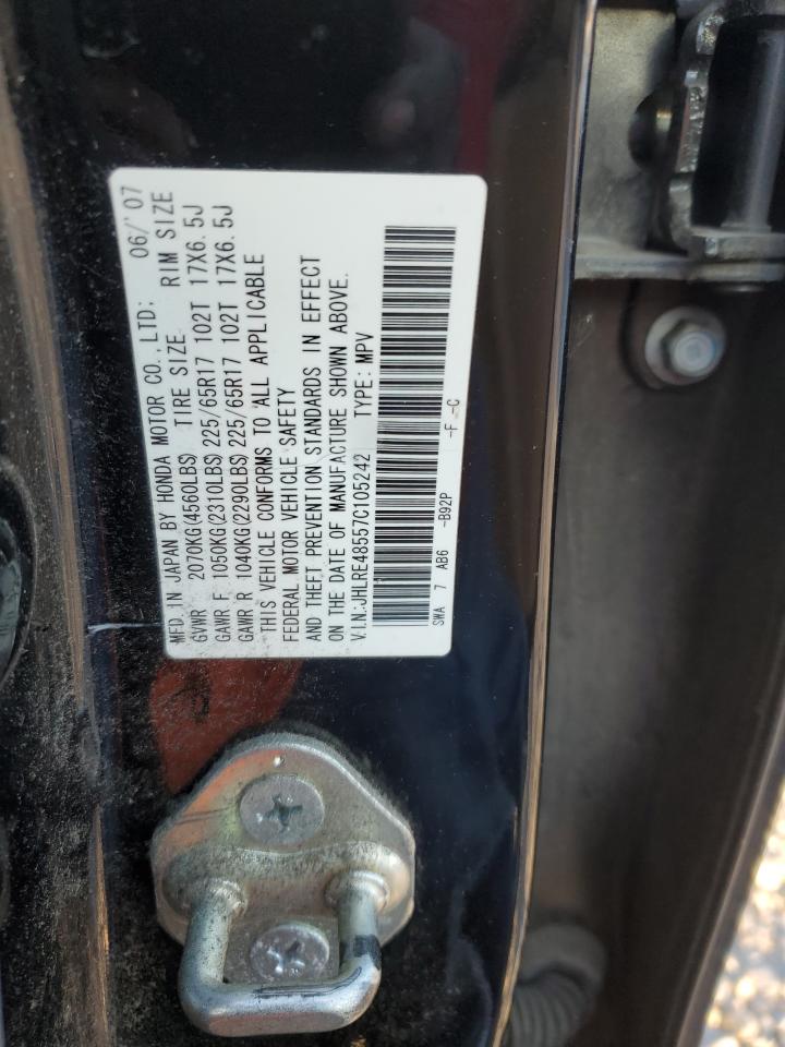 2007 Honda CR-V VIN JHLRE48557C105242 Copart auction photo, side damage thumbnail 13