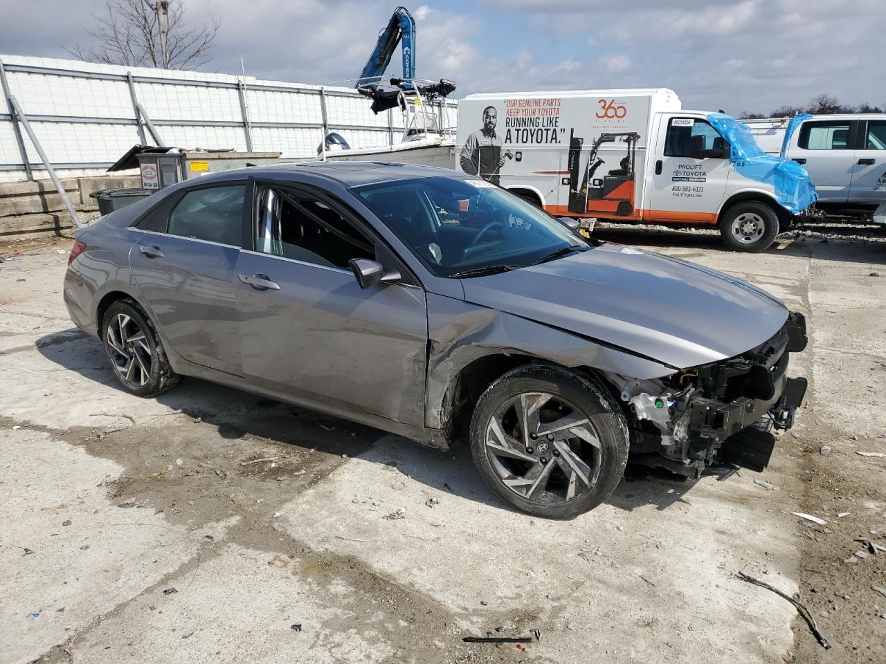 2024 Hyundai Elantra VIN KMHLS4DG1RU679705 Copart auction photo, front end / side damage thumbnail 4